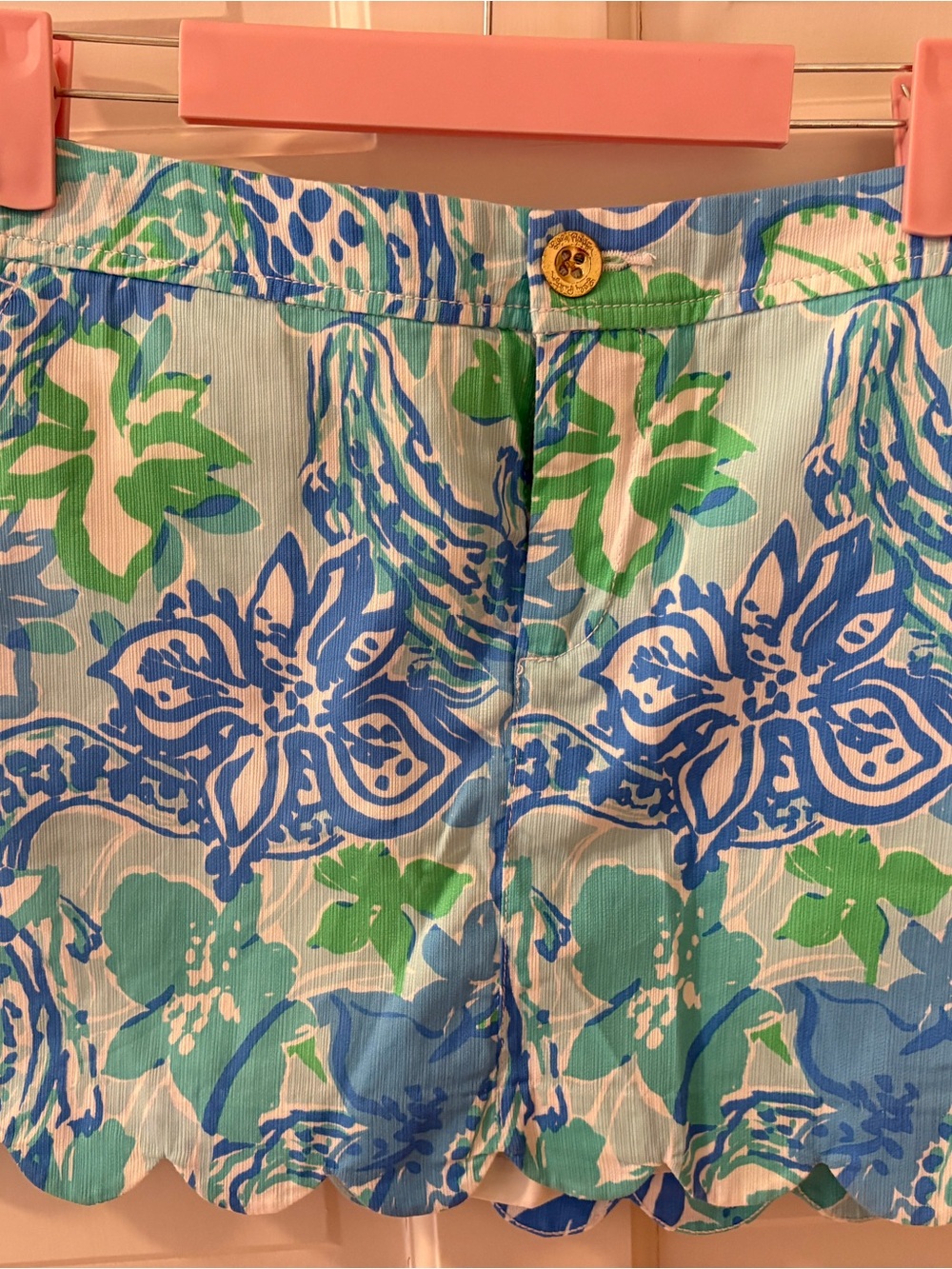 Lilly Pulitzer Colette Skort 4 Boom Croc A Locca Skort Scallop Green Blue Exc